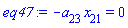 -a[23]*x[21] = 0