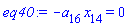 -a[16]*x[14] = 0