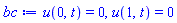 u(0, t) = 0, u(1, t) = 0