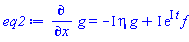 diff(g, x) = -I*eta*g+I*exp(I*t)*f
