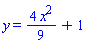 y = (4/9)*x^2+1