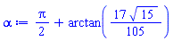(1/2)*Pi+arctan((17/105)*15^(1/2))