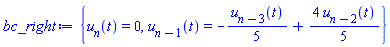 {u[n](t) = 0, u[n-1](t) = -(1/5)*u[n-3](t)+(4/5)*u[n-2](t)}