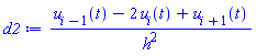 (u[i-1](t)-2*u[i](t)+u[i+1](t))/h^2