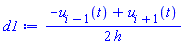 (1/2)*(-u[i-1](t)+u[i+1](t))/h
