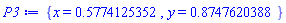 {x = .5774125352, y = .8747620388}