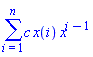 sum(c*x(i)*x^(i-1), i = 1 .. n)