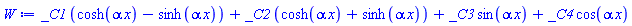 _C1*(cosh(alpha*x)-sinh(alpha*x))+_C2*(cosh(alpha*x)+sinh(alpha*x))+_C3*sin(alpha*x)+_C4*cos(alpha*x)