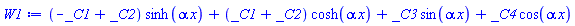 (-_C1+_C2)*sinh(alpha*x)+(_C1+_C2)*cosh(alpha*x)+_C3*sin(alpha*x)+_C4*cos(alpha*x)