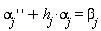 "`alpha__j`' ' + `h__j`*`alpha__j`=`beta__j`"
