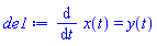 diff(x(t), t) = y(t)