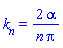 k[n] = 2*alpha/(n*Pi)