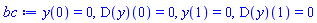 y(0) = 0, (D(y))(0) = 0, y(1) = 0, (D(y))(1) = 0