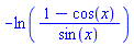 -ln((1-cos(x))/sin(x))