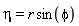 eta = r*sin(phi)