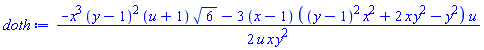 (1/2)*(-x^3*(y-1)^2*(u+1)*6^(1/2)-3*(x-1)*((y-1)^2*x^2+2*x*y^2-y^2)*u)/(u*x*y^2)