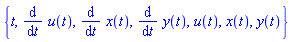 {t, diff(u(t), t), diff(x(t), t), diff(y(t), t), u(t), x(t), y(t)}
