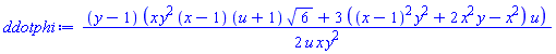 (1/2)*(y-1)*(x*y^2*(x-1)*(u+1)*6^(1/2)+3*((x-1)^2*y^2+2*x^2*y-x^2)*u)/(u*x*y^2)