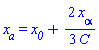 x__a = x__0+(2/3)*x__alpha/C