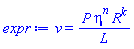 v = P*eta^n*R^k/L