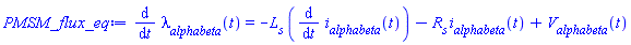 diff(lambda__alphabeta(t), t) = -L__s*(diff(i__alphabeta(t), t))-R__s*i__alphabeta(t)+V__alphabeta(t)