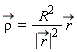 `#mover(mi("&rho;",fontstyle = "normal"),mo("&rarr;"))` = R^2*`#mover(mi("r"),mo("&rarr;"))`/abs(`#mover(mi("r"),mo("&rarr;"))`)^2