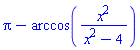 Pi-arccos(x^2/(x^2-4))