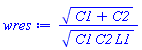 (C1+C2)^(1/2)/(C1*C2*L1)^(1/2)