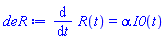 diff(R(t), t) = alpha*I0(t)