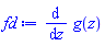 diff(g(z), z)