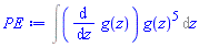 Int((diff(g(z), z))*g(z)^5, z)