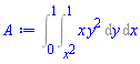Int(x*y^2, [y = x^2 .. 1, x = 0 .. 1])