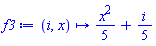 proc (i, x) options operator, arrow; (1/5)*x^2+(1/5)*i end proc