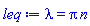 lambda = Pi*n
