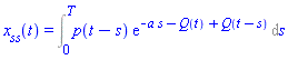 x__ss(t) = Int(p(t-s)*exp(-a*s-Q(t)+Q(t-s)), s = 0 .. T)