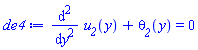 diff(diff(u__2(y), y), y)+theta__2(y) = 0