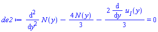 diff(diff(N(y), y), y)-(4/3)*N(y)-(2/3)*(diff(u__1(y), y)) = 0