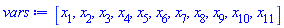 [x[1], x[2], x[3], x[4], x[5], x[6], x[7], x[8], x[9], x[10], x[11]]