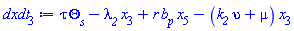 tau*Theta__s-lambda__2*x[3]+r*b__p*x[5]-(k__2*upsilon+mu)*x[3]