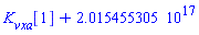 `#mrow(mi("\`K__vxa\`"),mfenced(mn("1"),open = "&lsqb;",close = "&rsqb;"))`+0.2015455305e18