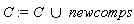 C := `union`(C, newcomps)