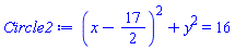 (x-17/2)^2+y^2 = 16