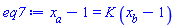 x__a-1 = K*(x__b-1)