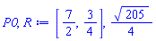 [7/2, 3/4], (1/4)*205^(1/2)
