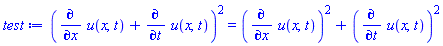 (diff(u(x, t), x)+diff(u(x, t), t))^2 = (diff(u(x, t), x))^2+(diff(u(x, t), t))^2