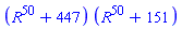 (R^50+447)*(R^50+151)