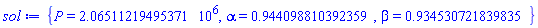 {P = 2065112.19495371, alpha = .944098810392359, beta = .934530721839835}