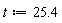 t := 25.4