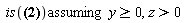 `assuming`([is(arctan(y, z) = -arctan(-y, z))], [y >= 0, z > 0])