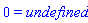 0 = undefined